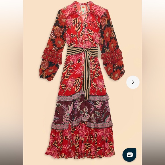 Farm Rio Mixed Floral Maxi Dress NWT - Picture 2 of 11